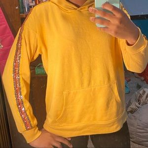 Yellow Sequins Hoodie